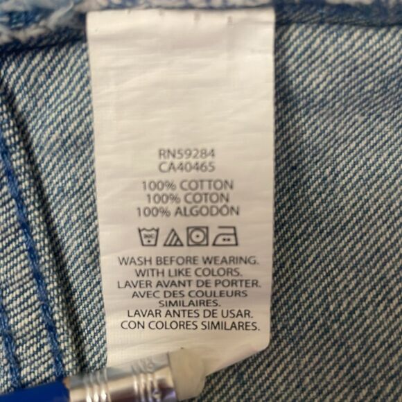 Denim Overall Shorts Size 3T Adjustable Straps 3 Pockets Paint-Splatter - Picture 5 of 6